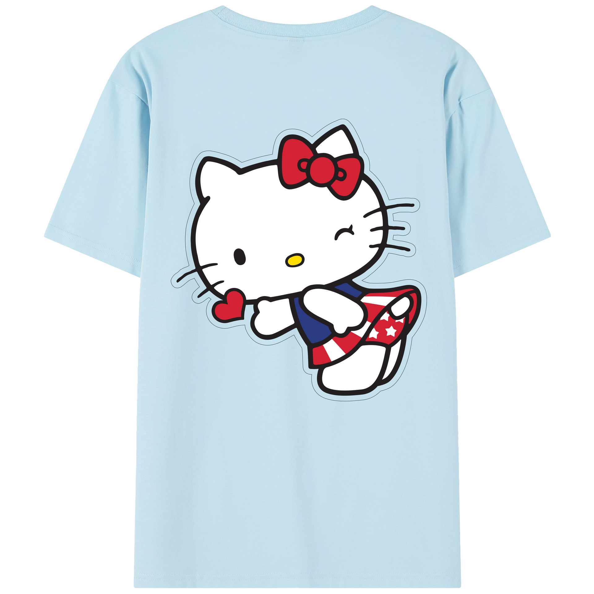 （画像用） Hello Kitty ハローキティ 綿100％半袖Tシャツ（背面プリント）